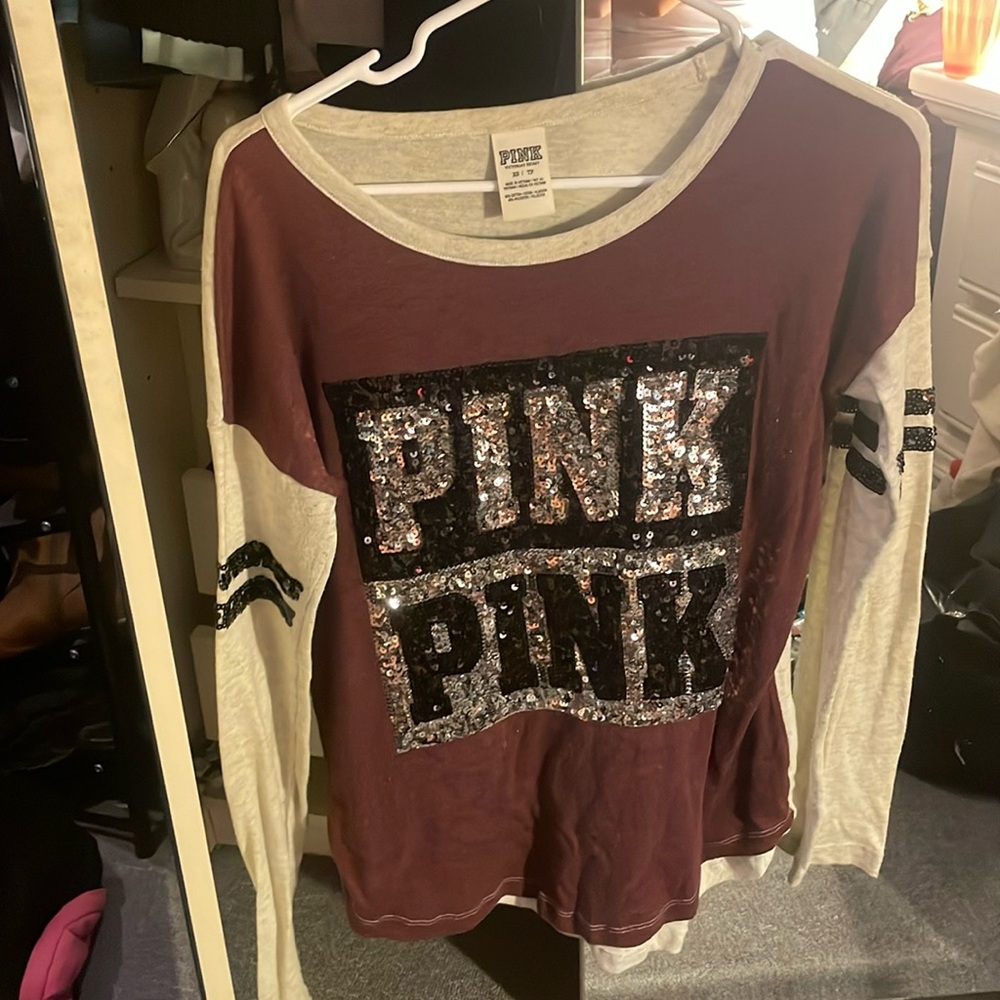 Victoria Secret Pink sequin long sleeve shirt